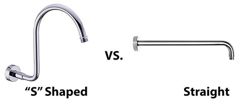 s shaped vs straight shower arm